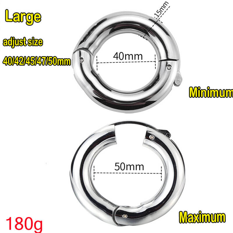 Stainless Steel Adjustable Penis Ring Scrotum Pendant Ball Stretcher Male sex toy