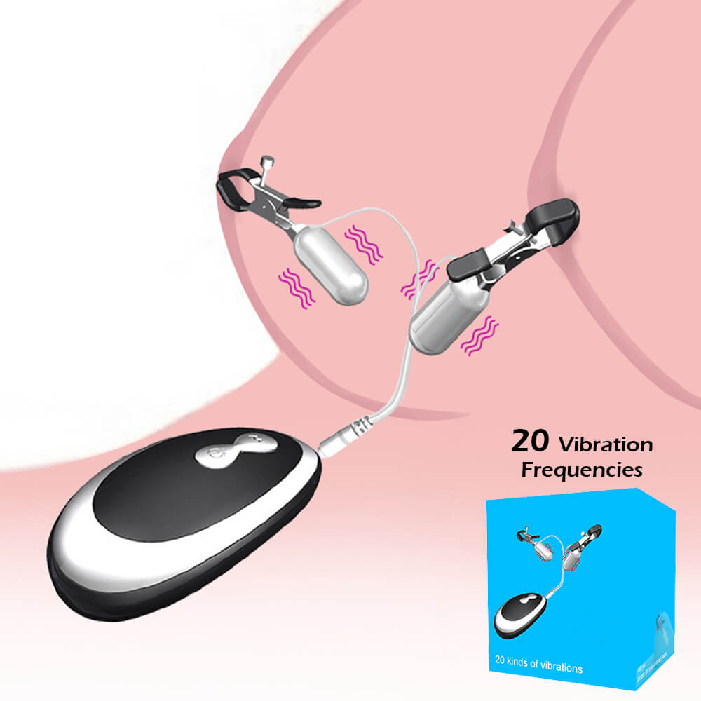 20 Vibrating Modes Nipple Clamp Stimulation BDSM Sex Toy Male sex toy