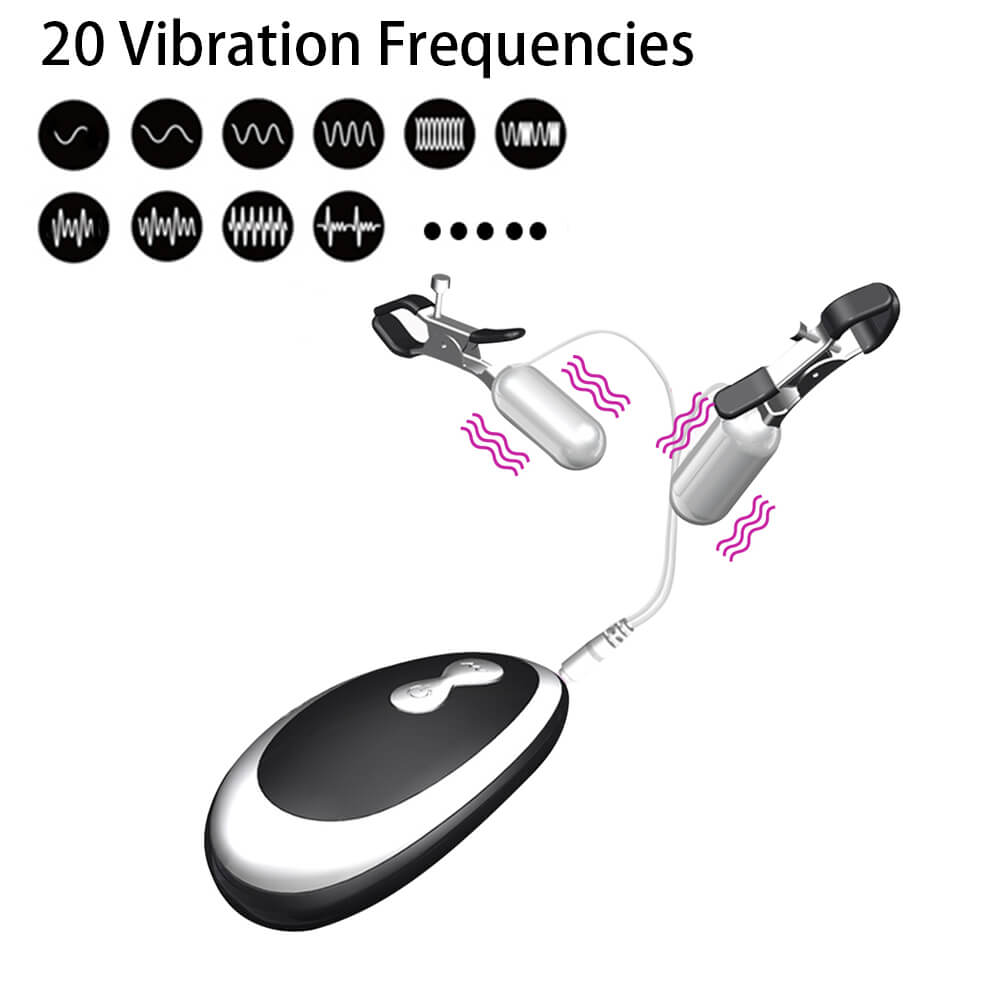 20 Vibrating Modes Nipple Clamp Stimulation BDSM Sex Toy Male sex toy