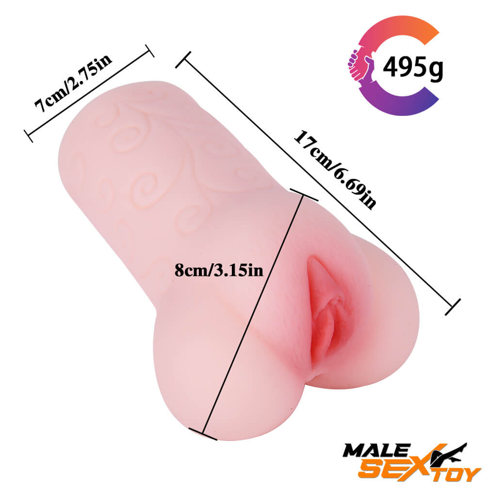 Dual Tunnels Men Using Pocket Pussy TPE Male Masturbator Male sex toy