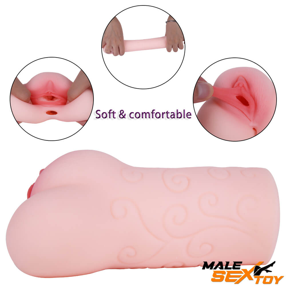 Dual Tunnels Men Using Pocket Pussy TPE Male Masturbator Male sex toy