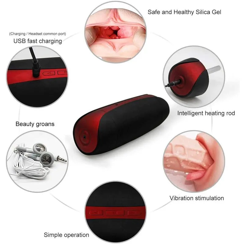 Multi Vibration Sucking Heating Worming Automatic Men Masturbator Male sex toy