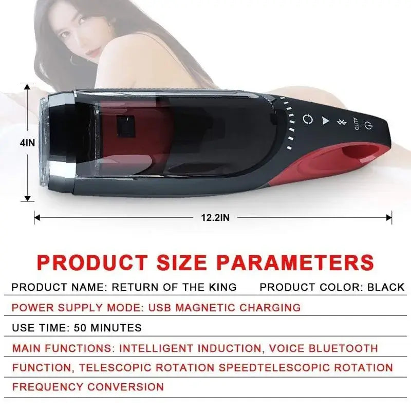 Intelligent Voice Bluetooth Telescopic Rotation Automatic Masturbator Male sex toy