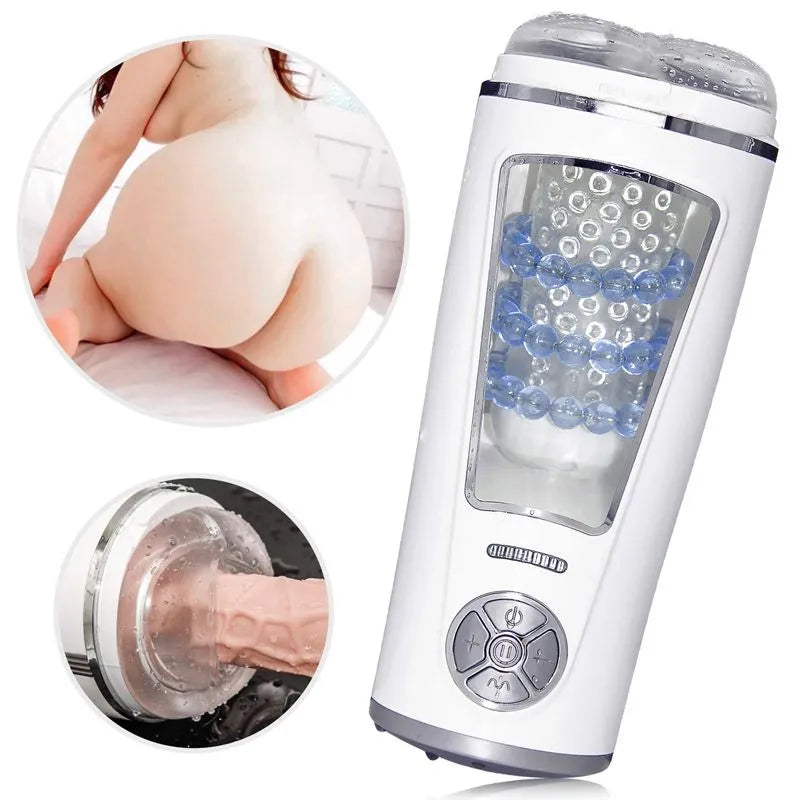 Thrusting Rotating 3D Channel Real Automatic Male Masturbator Male sex toy