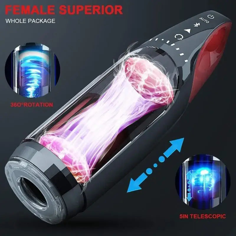 Intelligent Voice Bluetooth Telescopic Rotation Automatic Masturbator Male sex toy
