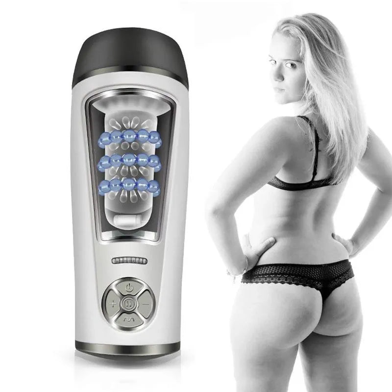 Thrusting Rotating 3D Channel Real Automatic Male Masturbator Male sex toy