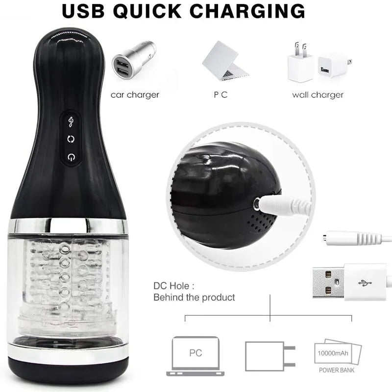 Powerful Vibrating Men Masturbator Realistic Adult Male Stroker Male sex toy