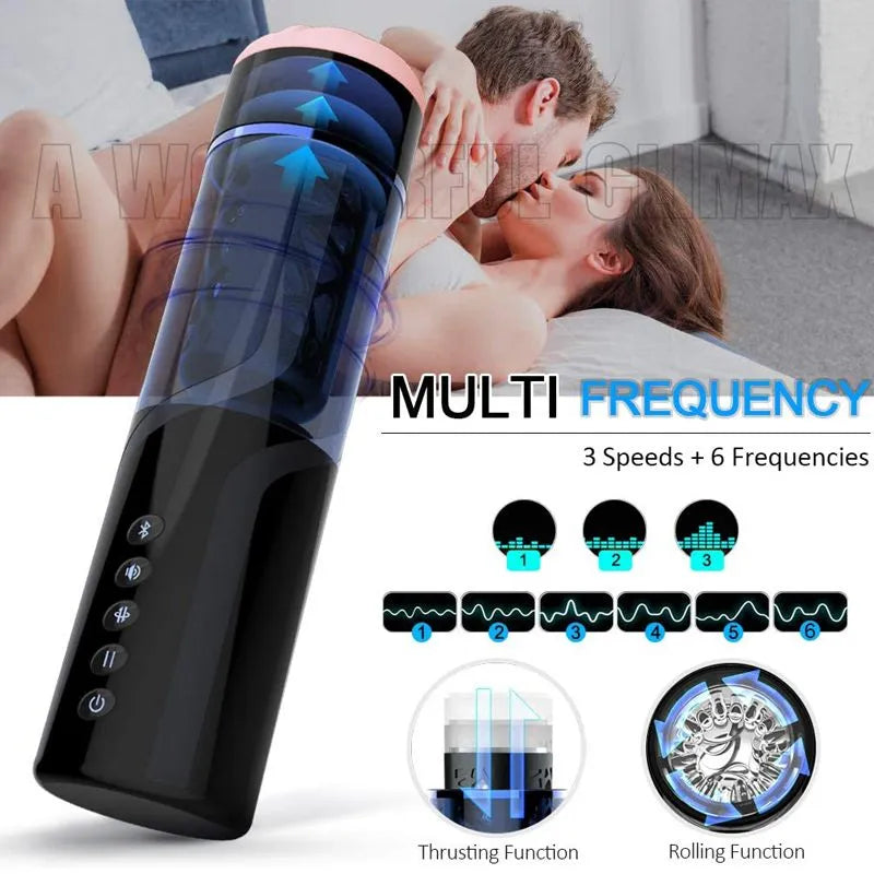 Multi Vibrating Frequencies Secret Pocket Pussy Bluetooth Masturbator Male sex toy