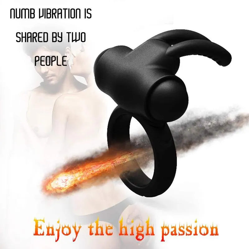 Rabbit Vibrator Flirting Cock Ring With Bullet For Men Masturbation Male sex toy