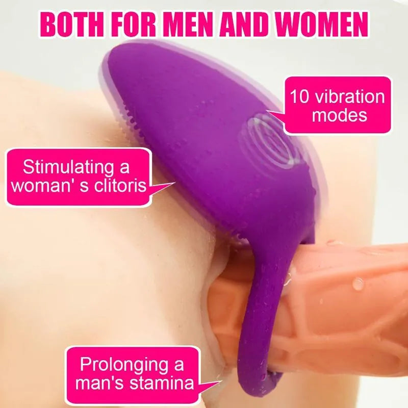 Waterproof Vibrating Cock Ring For Women Men Masturbation Stimulator Male sex toy