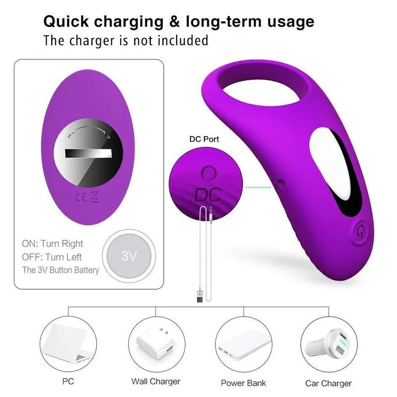 USB Rechargeable Remote Control Cock Ring For Adult Men Male sex toy