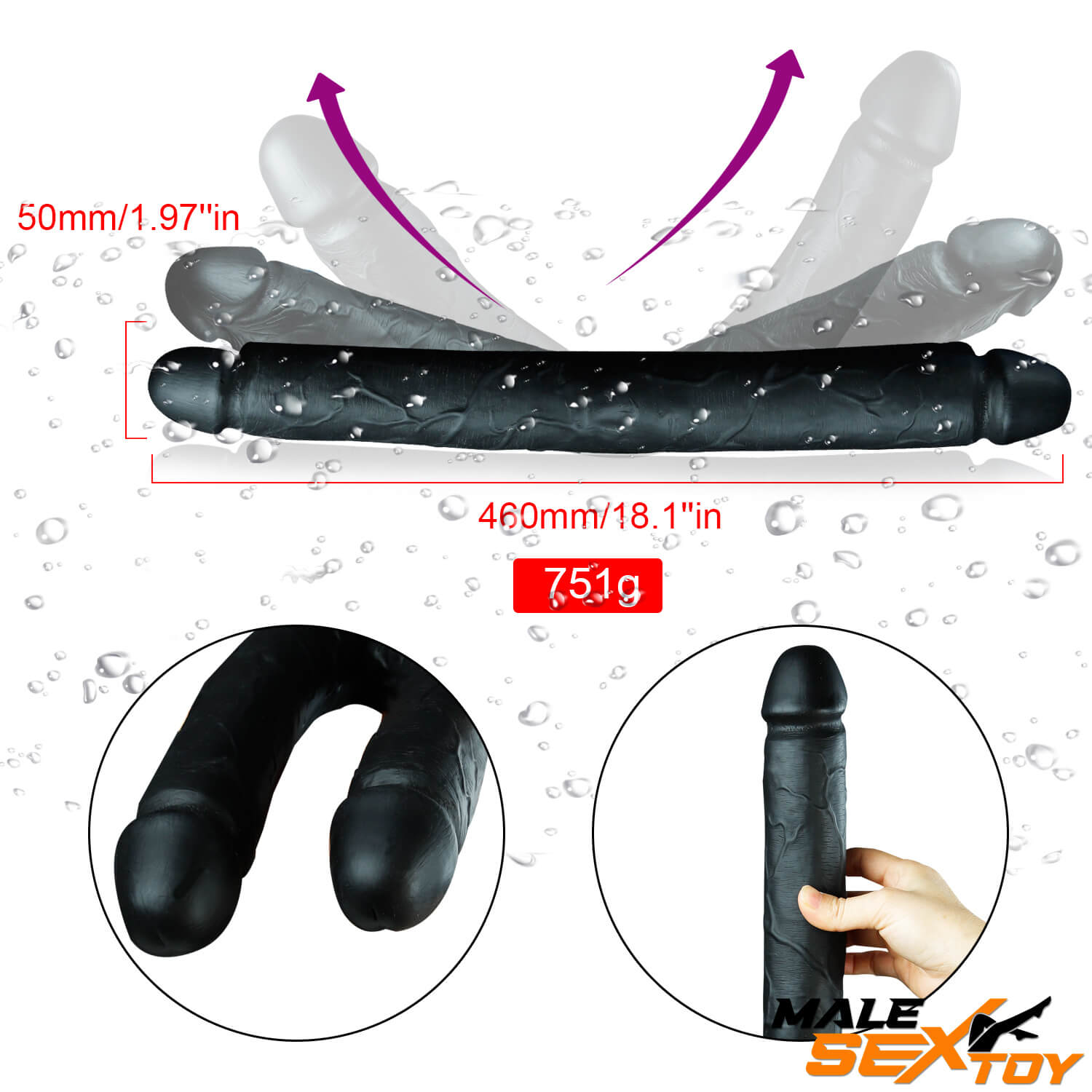18.15in Long Dildo For Men Sex Toy For Male Masturbation Male sex toy