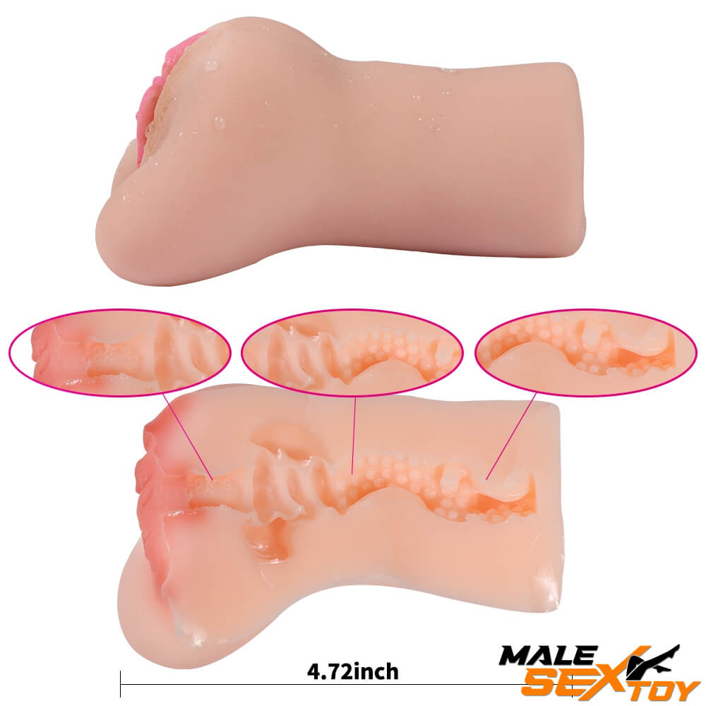 Realistic TPR Real Sex Vagina Pocket Pussy With built-in Cock Ring Male sex toy