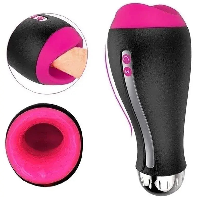 7 Sucking 7 Vibraing Moans Heating Hands Free Men Masturbator Male sex toy
