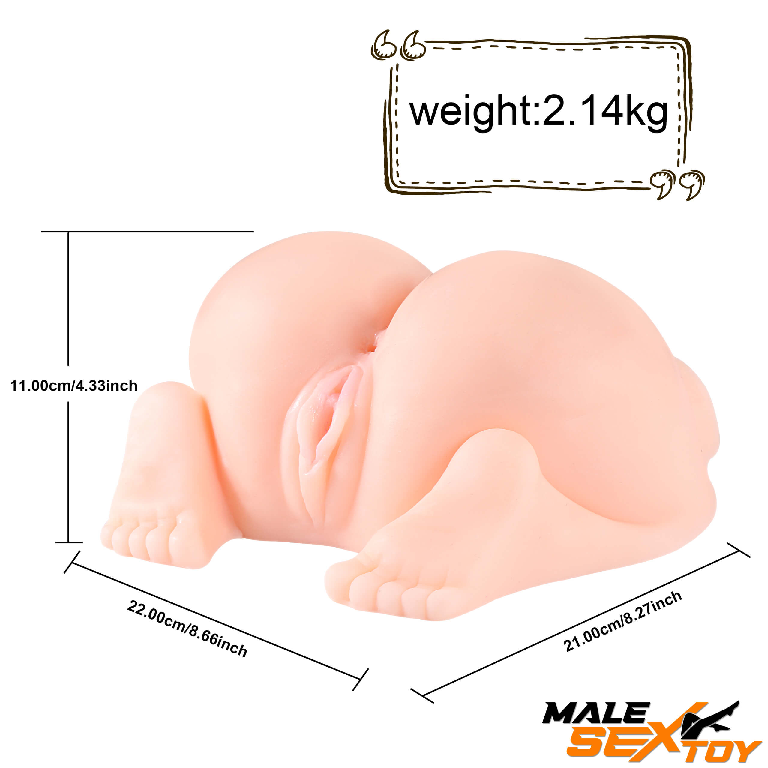 6.17lb Round Fat Big Ass Sex Torso Realistic Love Male Sex Toy Male sex toy