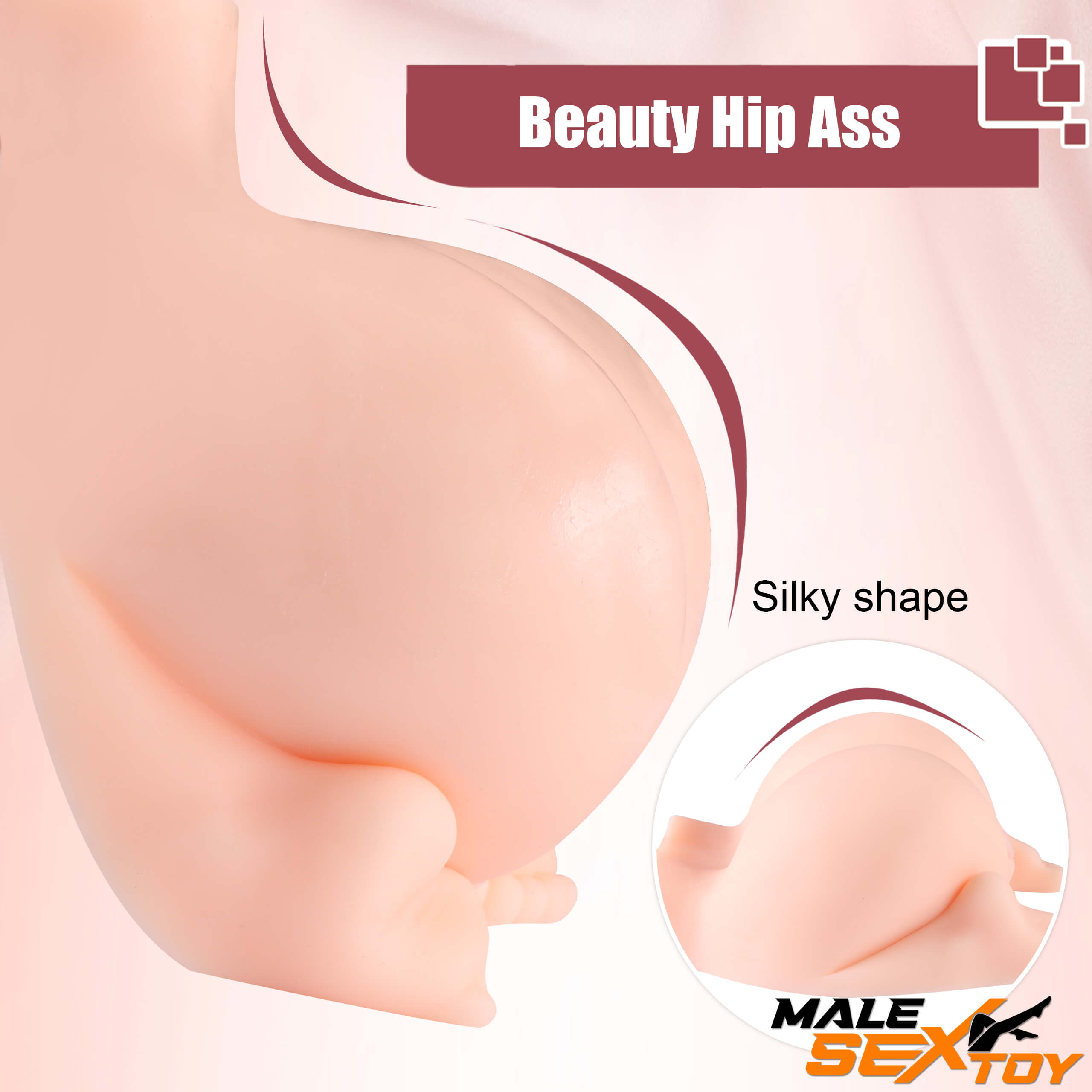 6.17lb Round Fat Big Ass Sex Torso Realistic Love Male Sex Toy Male sex toy