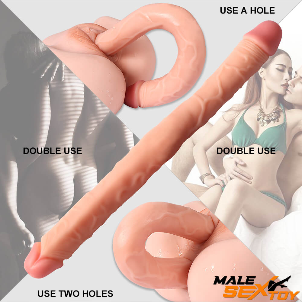 16.14in Super Soft Dual Sided Dildo For Anus Orgasm Using Male sex toy