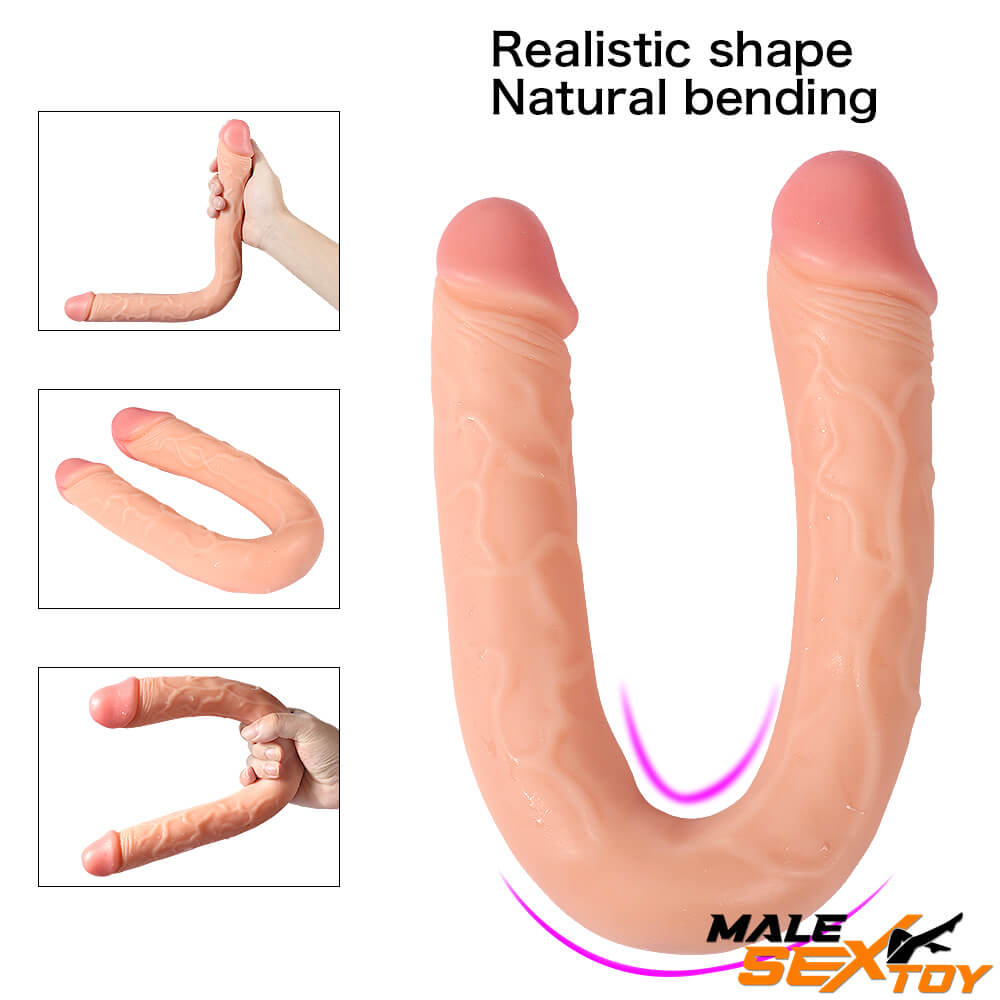16.14in Super Soft Dual Sided Dildo For Anus Orgasm Using Male sex toy