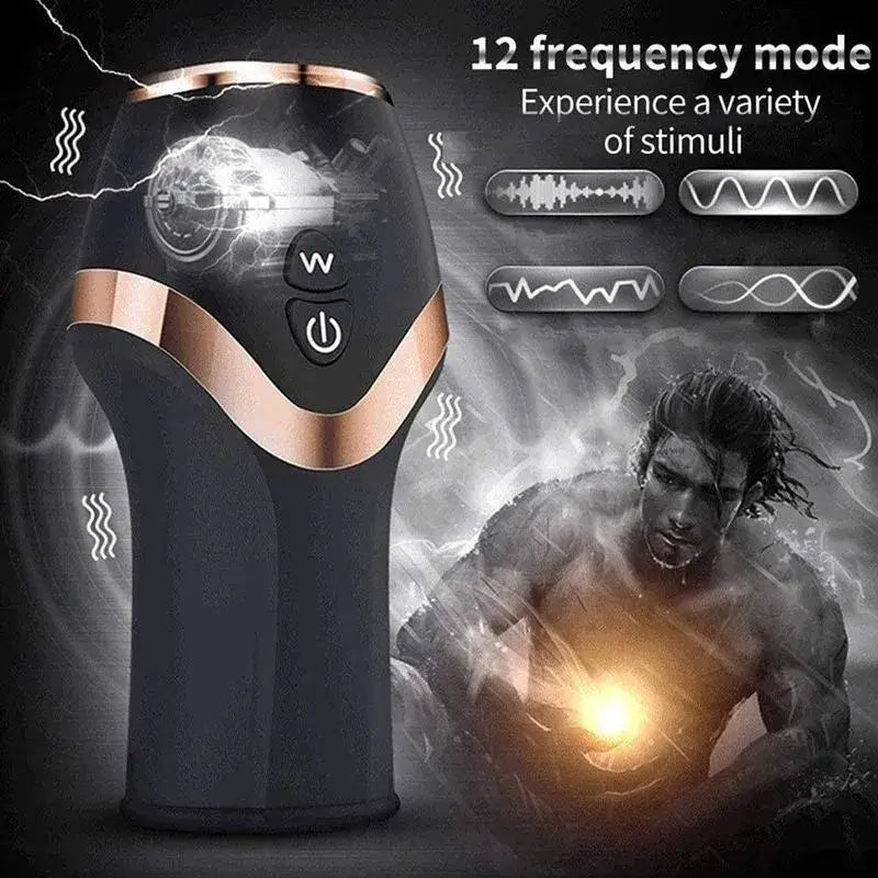 12 Vibrating Modes Glans Sucking Auto Male Masturbator Male sex toy