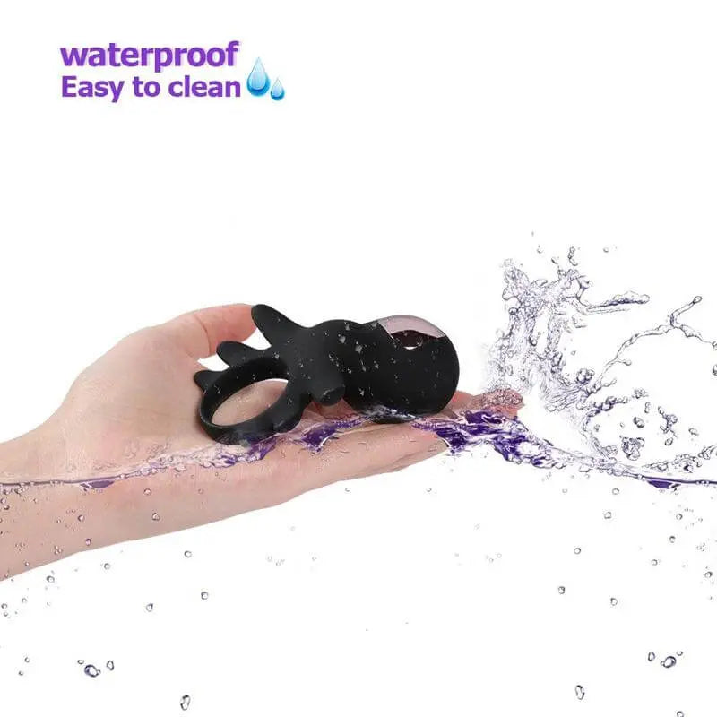 10 Vibrating Modes Vibrating Waterproof Silicone Cock Ring Male sex toy