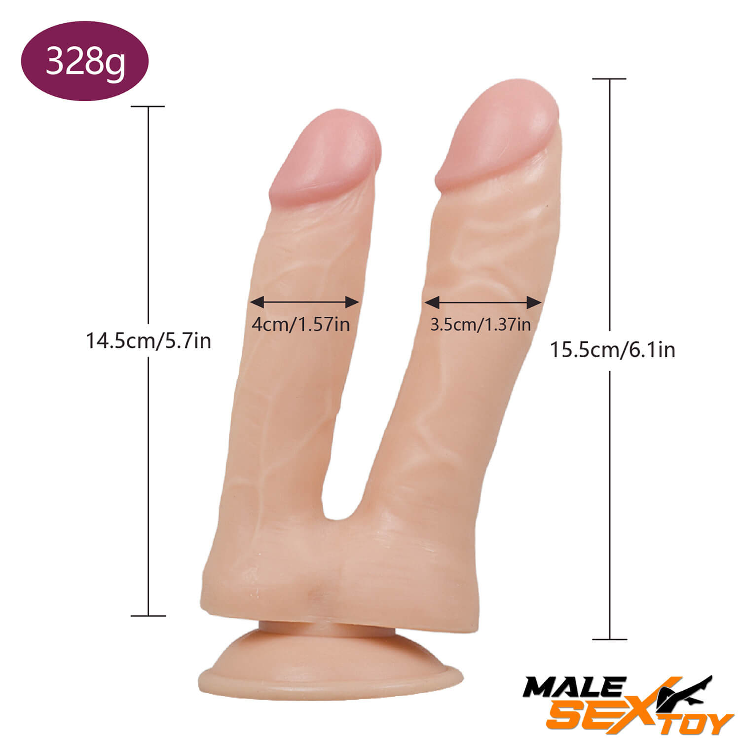 7.09in Dual Sided Dildo For Gay Men Anus Stimulation Male sex toy