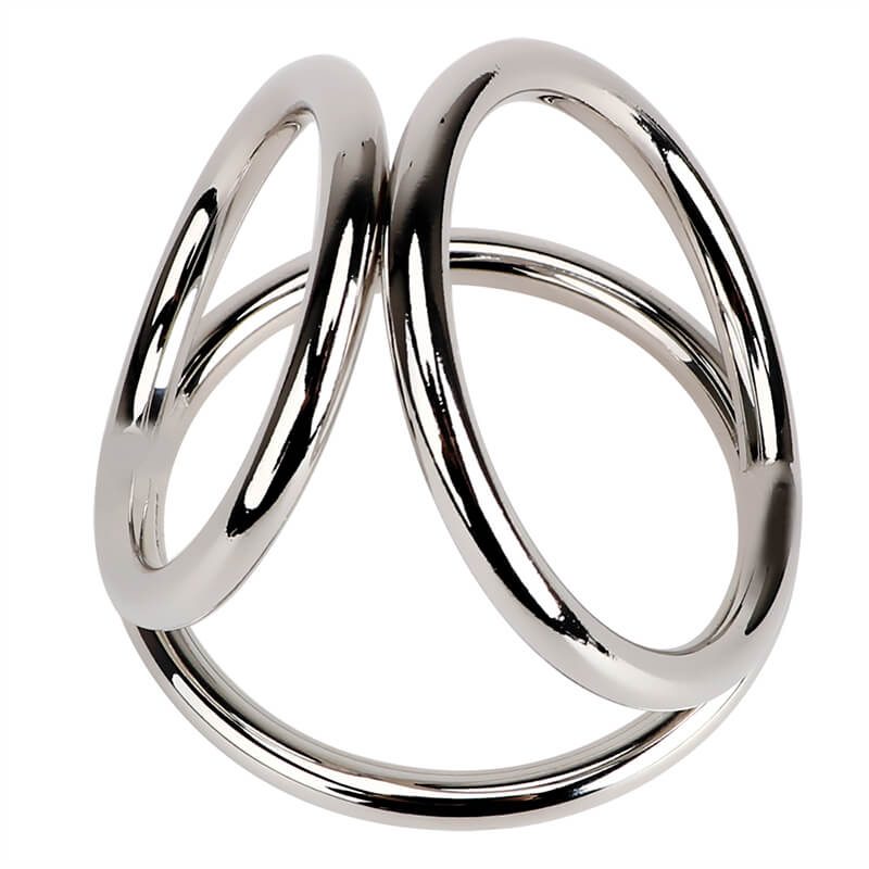 Metal Cock Ring Stainless Steel Ball Stretcher For Prolong Using Male sex toy
