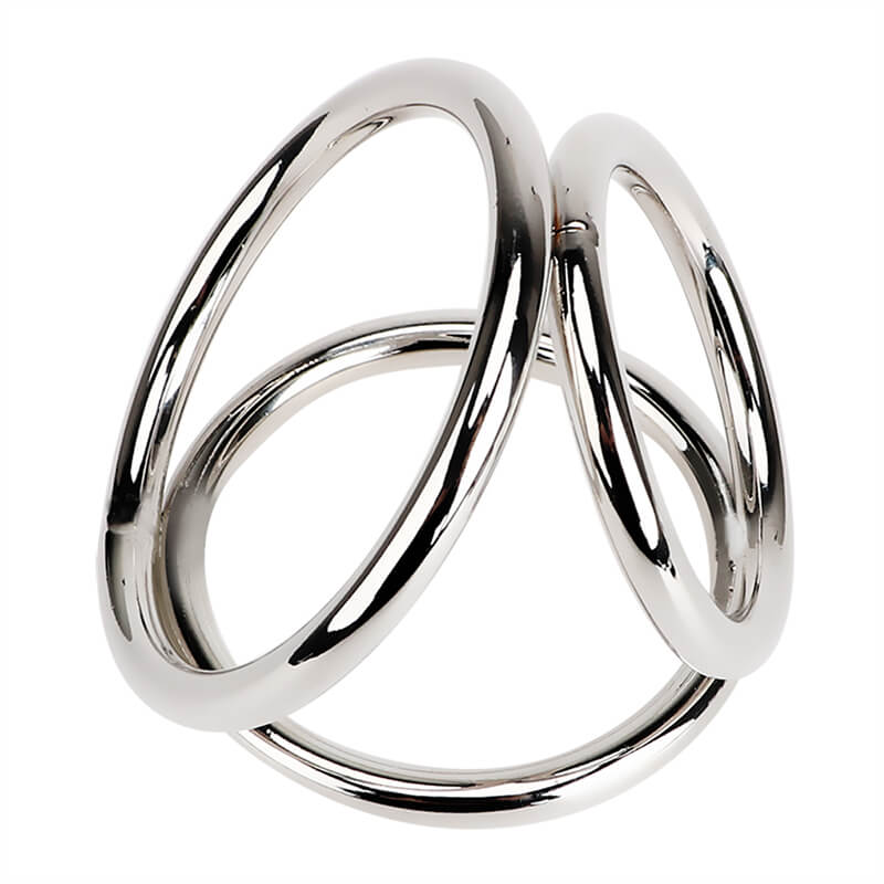 Metal Cock Ring Stainless Steel Ball Stretcher For Prolong Using Male sex toy