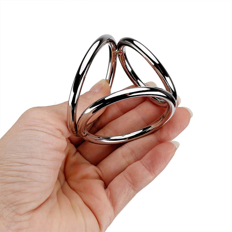 Metal Cock Ring Stainless Steel Ball Stretcher For Prolong Using Male sex toy