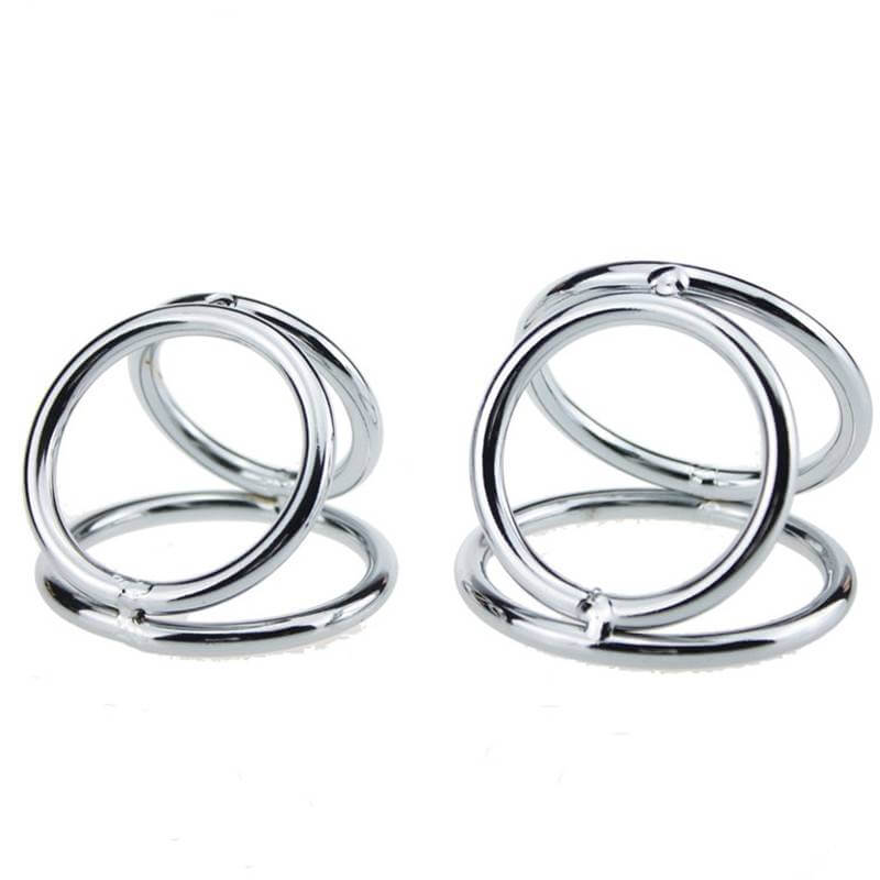 Metal Cock Ring Stainless Steel Ball Stretcher For Prolong Using Male sex toy
