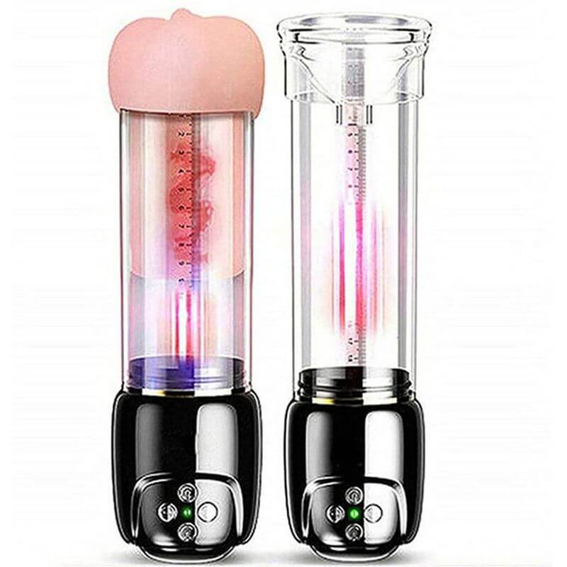 2in1 Multiple Vibrating Modes Moaning Men Masturbator Penis Pump Male sex toy