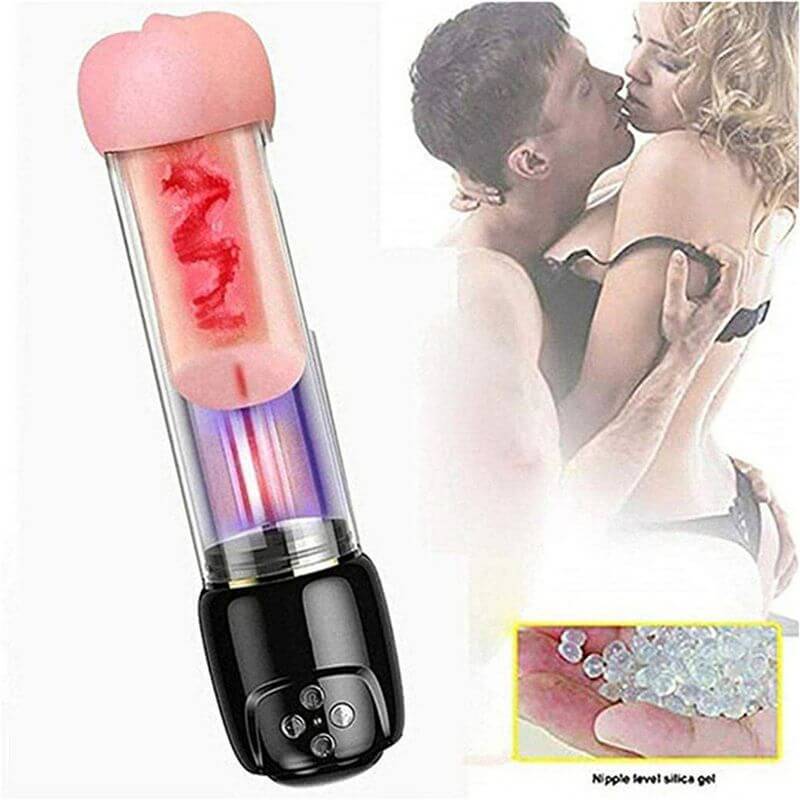 2in1 Multiple Vibrating Modes Moaning Men Masturbator Penis Pump Male sex toy