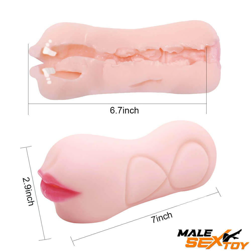 Dual Heads TPR Pussy Sex Toy With Mouth and Vagina Male sex toy