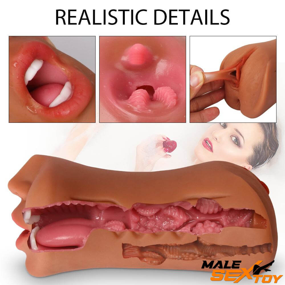 3In1 Soft Blowjob Mouth Masturbator Sex Toy For Vagina Anal Sex Male sex toy