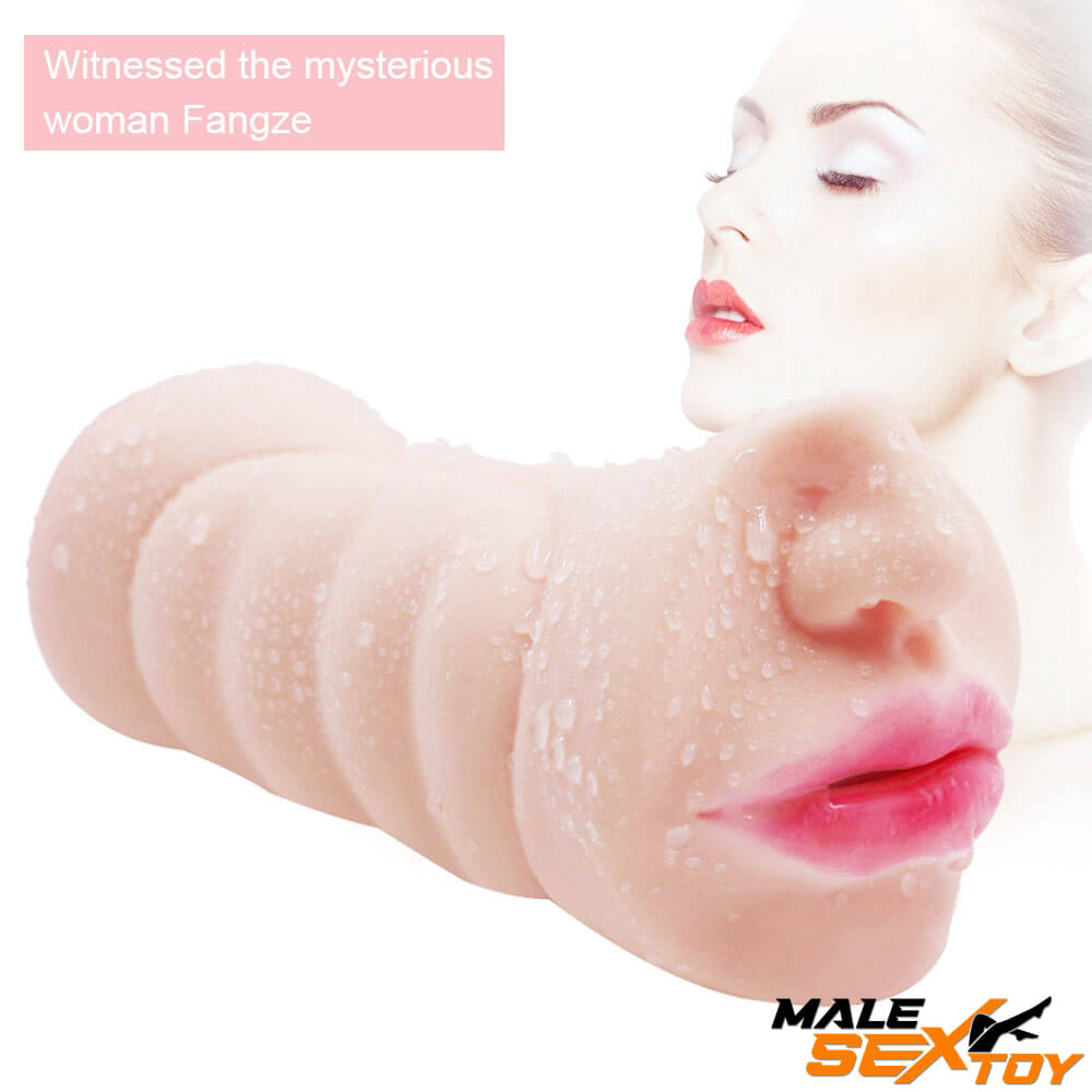 Top Quality Men Masturbator Pussy Sex Toy With Nose Mouth Vagina Male sex toy