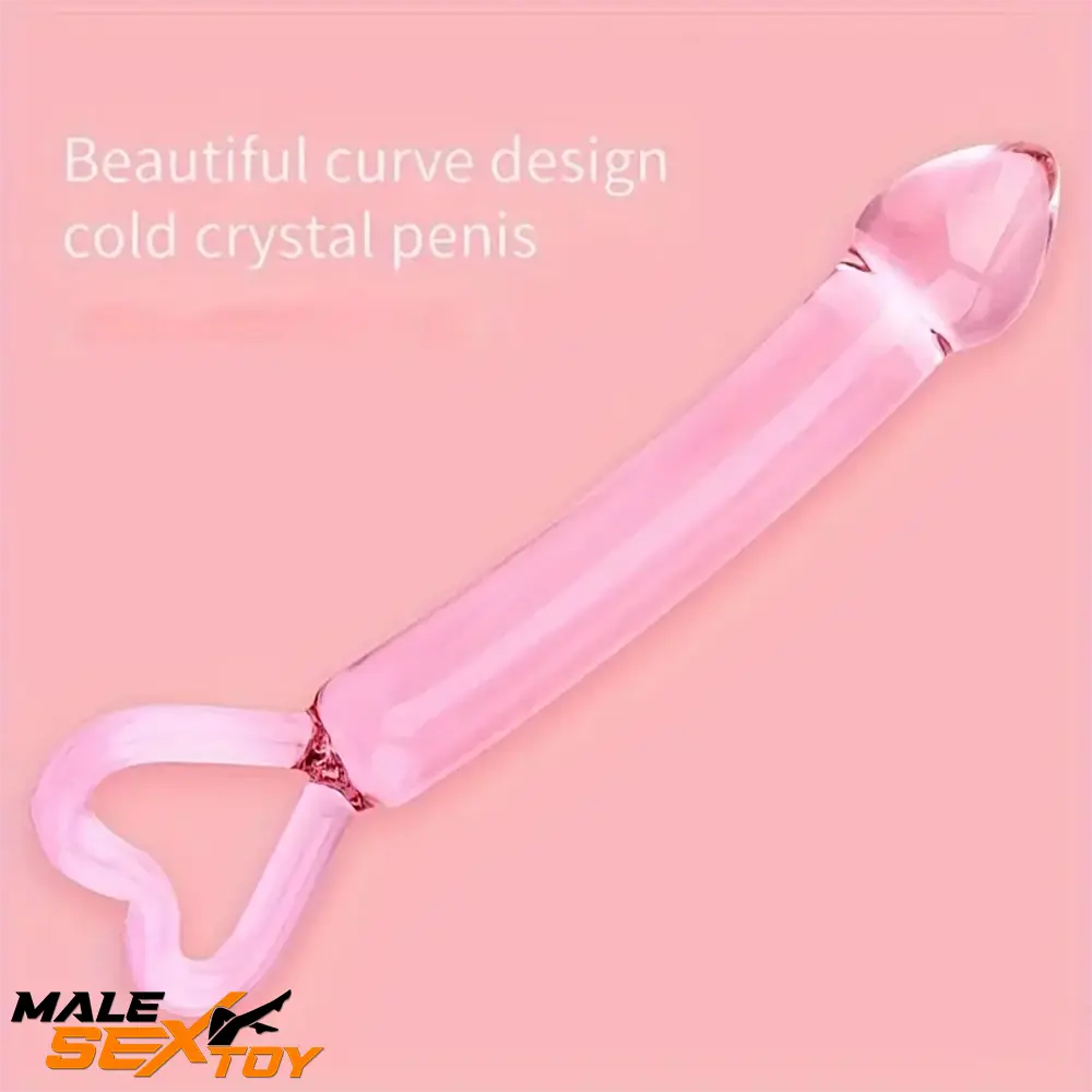 7.87in Clear Premium Unisex Glass Crystal Dildo For Female Male Using Male Sex Toy