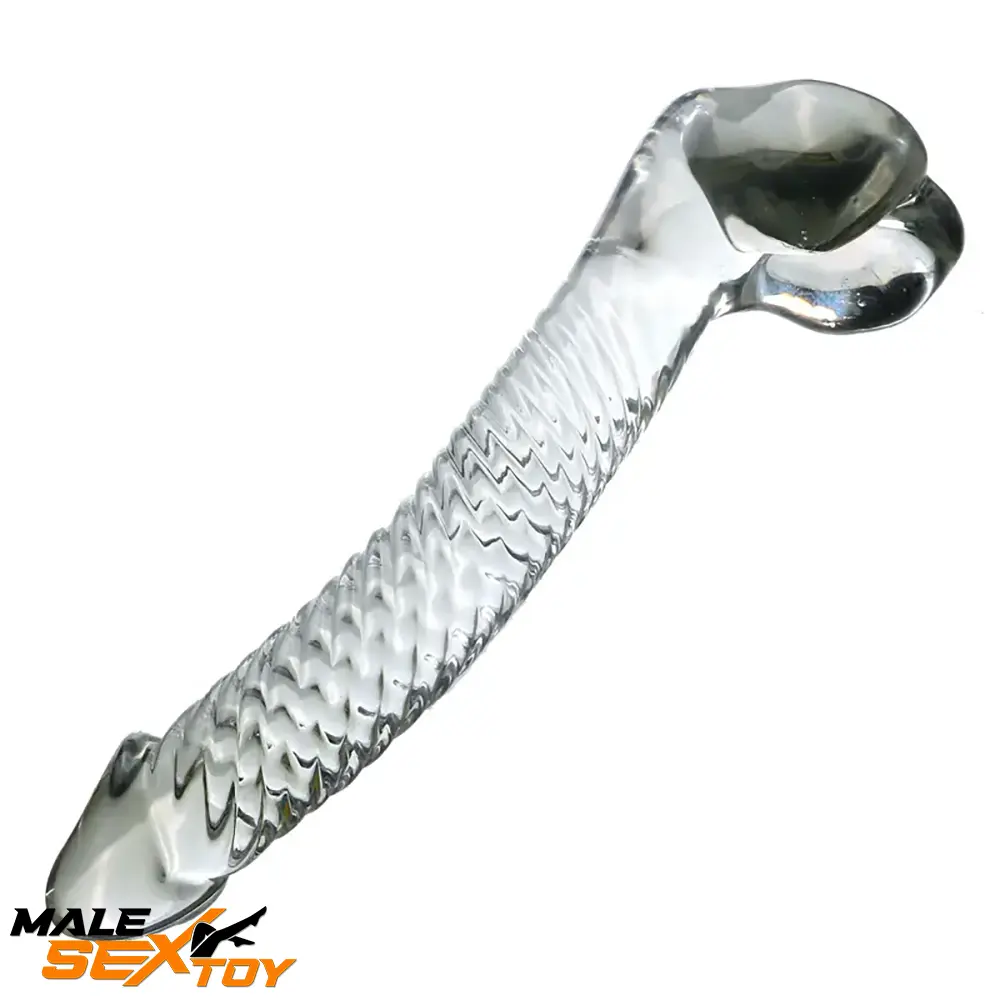 7.09in Clear Crystal Glass Cock Dildo For G-Spot Vaginal Sex Orgasm Male Sex Toy