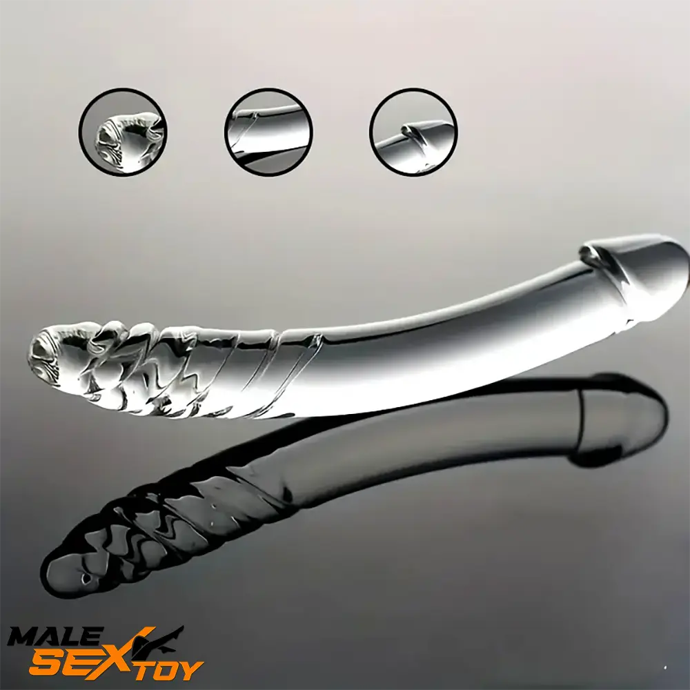 8.4in Clear Elegant Glass Crystal Dildo For Female Male Lesbian Using Male Sex Toy