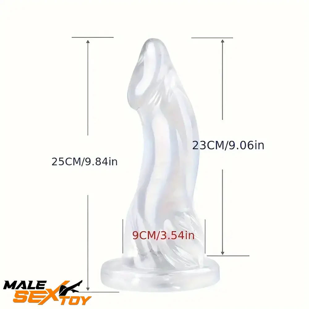 7.87in 9.06in 9.84in Animal Dolphin Clear Jelly Real Cock Odd Dildo Male Sex Toy
