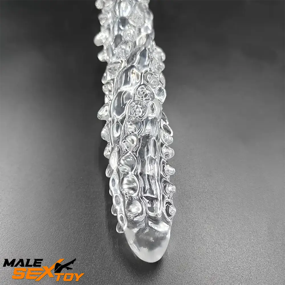14.8in 18.7in 22.6in Clear Long Dual Heads Huge Spiked Female Dildo Male Sex Toy