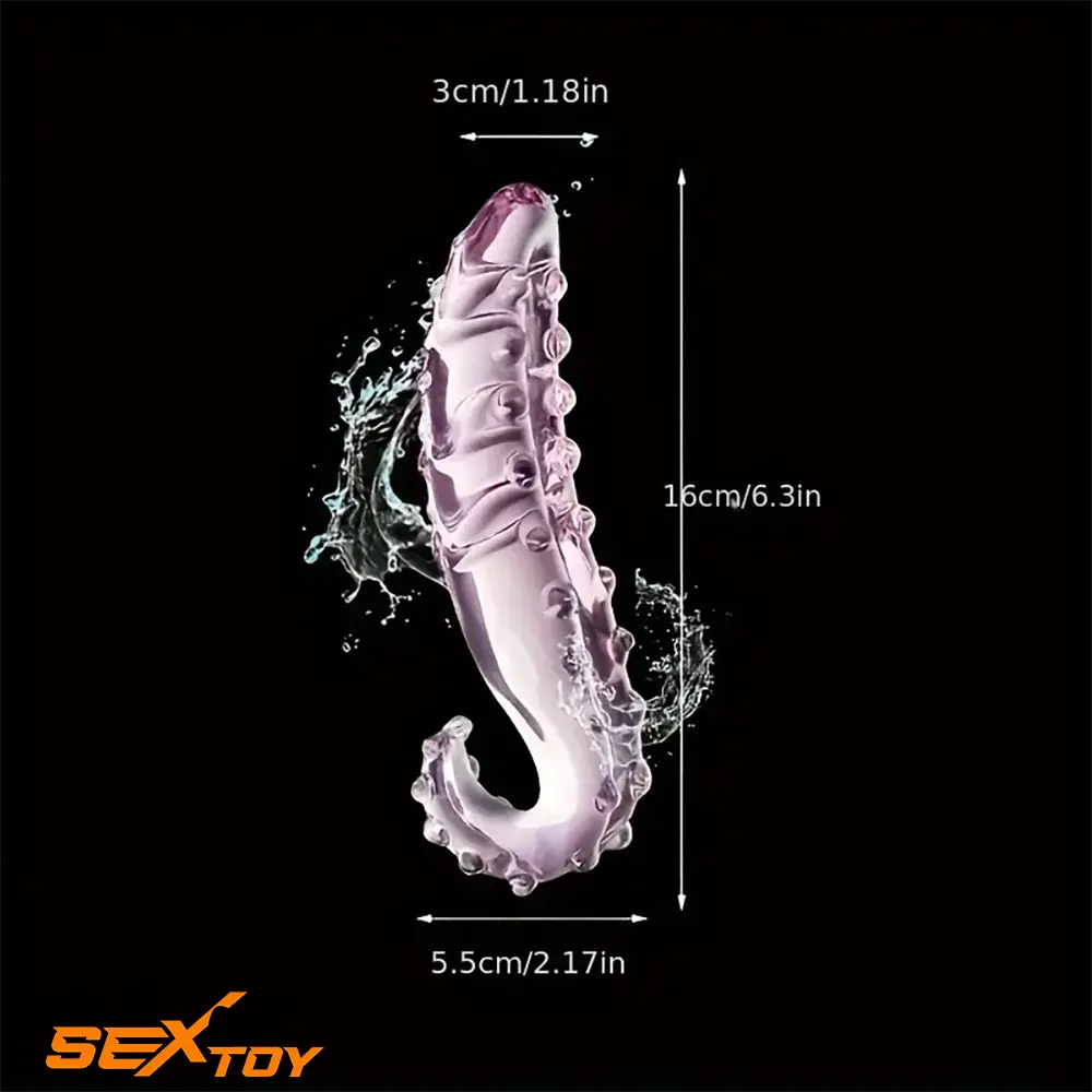 6.3in Glass Crystal Tentacle Octopus Dildo For Female Sex Orgasm Male Sex Toy