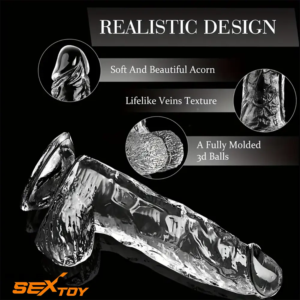 6.4in 7in 8in 9in Clear Real Cock Dildo For G-Spot Vaginal Sex Orgasm Male Sex Toy