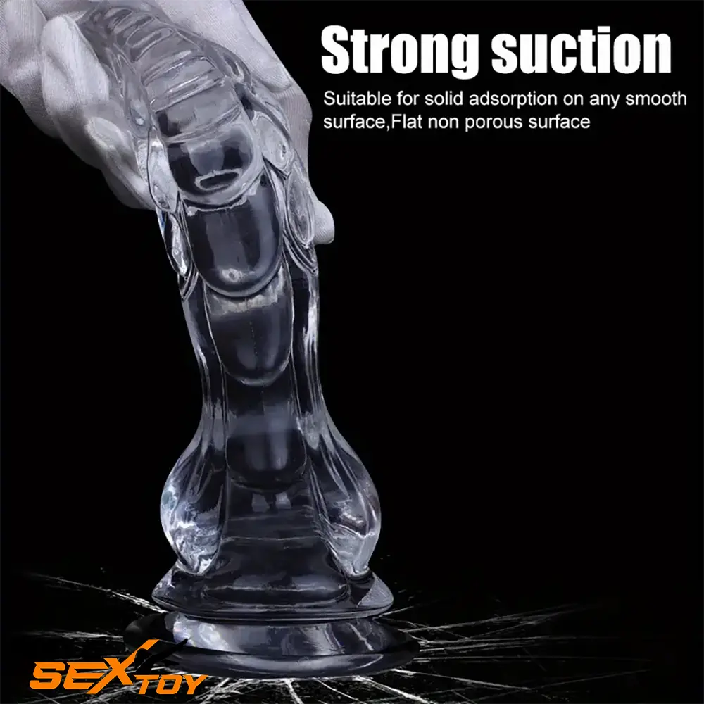 8.66in Clear Huge Spiked Monster Fantasy Dildo For Women Love Toy Male Sex Toy