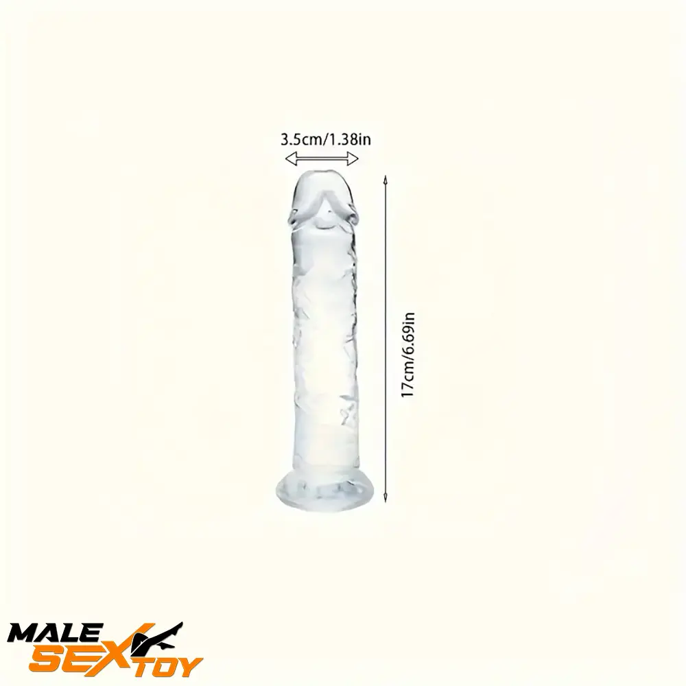 3.54in-9.84in Unisex Realistic Crystal Clear Dildo For Men Women Sex Male Sex Toy