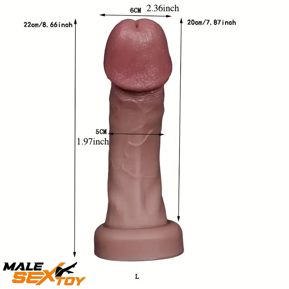 6.5in 7.09in 8.66in Sexy Big Head Silicone Soft Realistic Dildo Love Toy Male Sex Toy