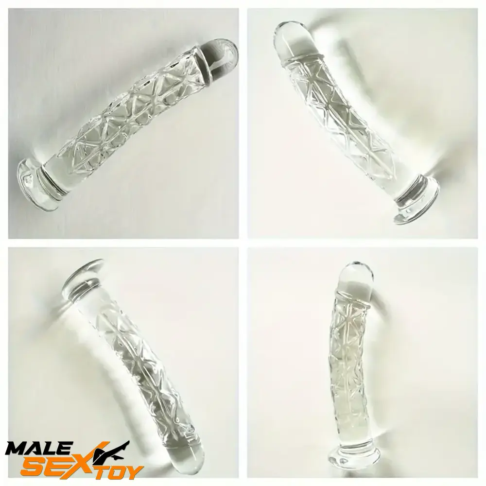 6.5in Clear Unisex Glass Crystal Dildo For Female Male Lesbian Love Male Sex Toy
