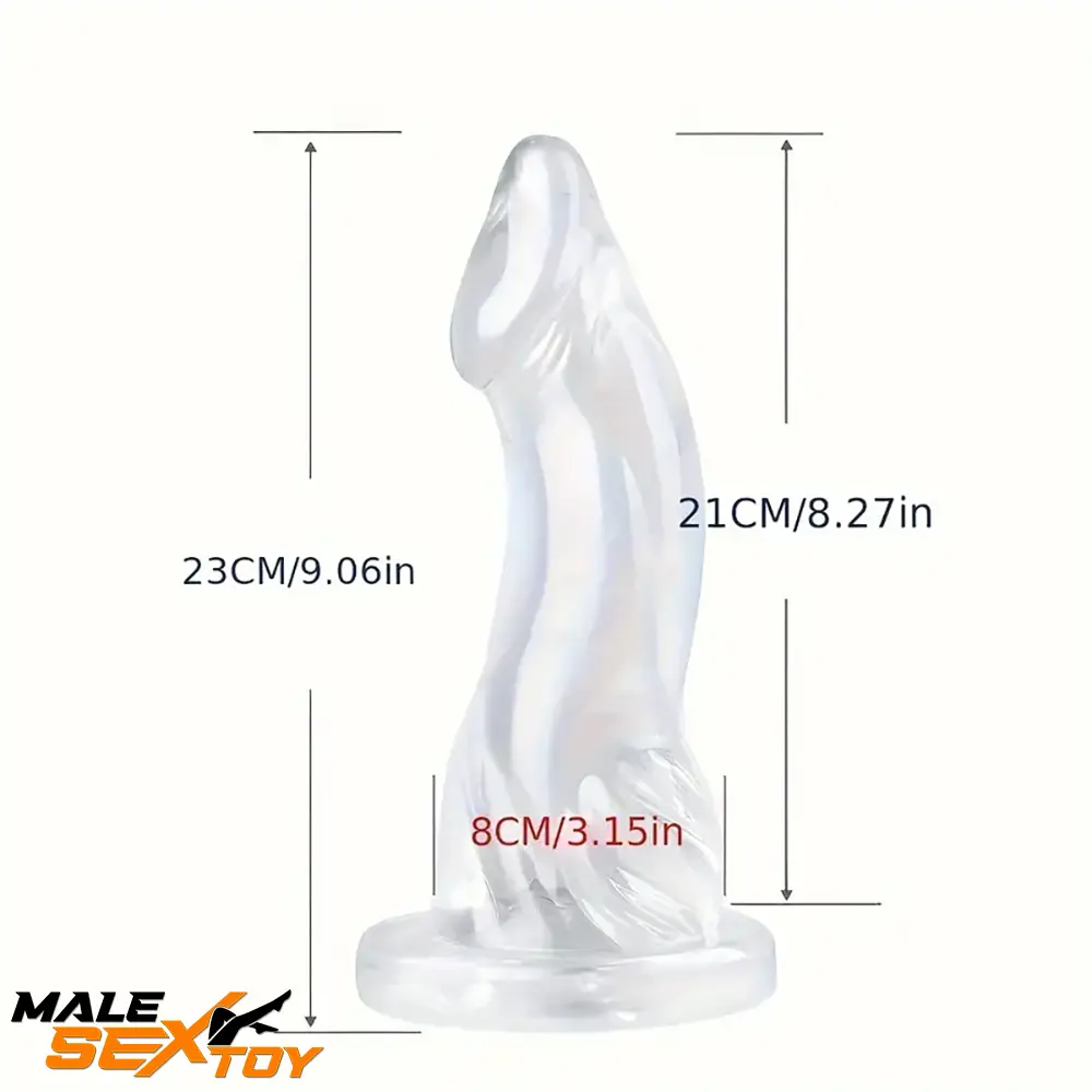 7.87in 9.06in 9.84in Animal Dolphin Clear Jelly Real Cock Odd Dildo Male Sex Toy