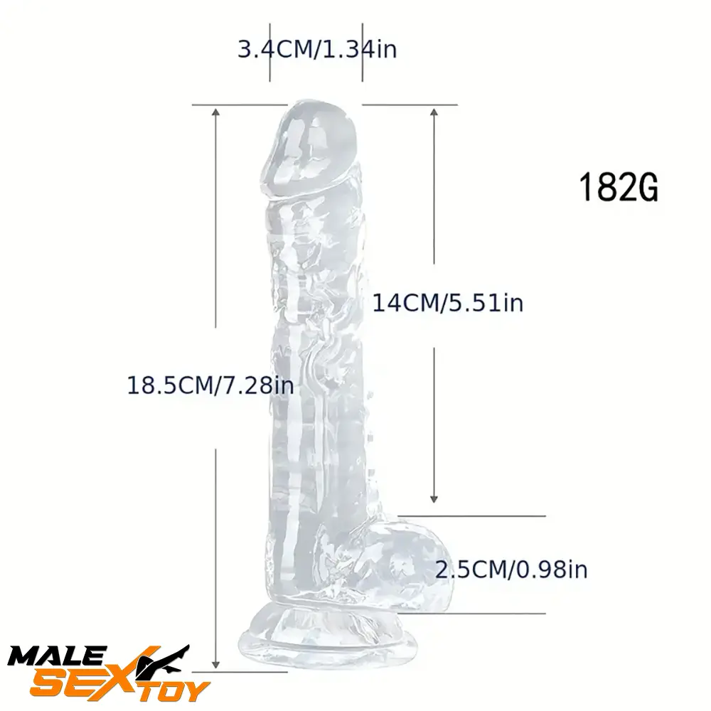 7.28in Clear Top Quality Crystal Dildo For Women Men G-Spot Love Sex Male Sex Toy