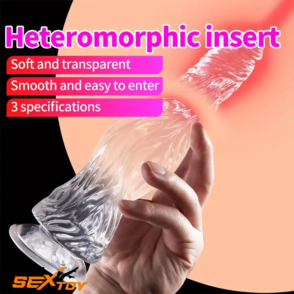 9.5in 10.7in 11.8in Clear Crystal Huge Animal Dildo For Love Massage Male Sex Toy