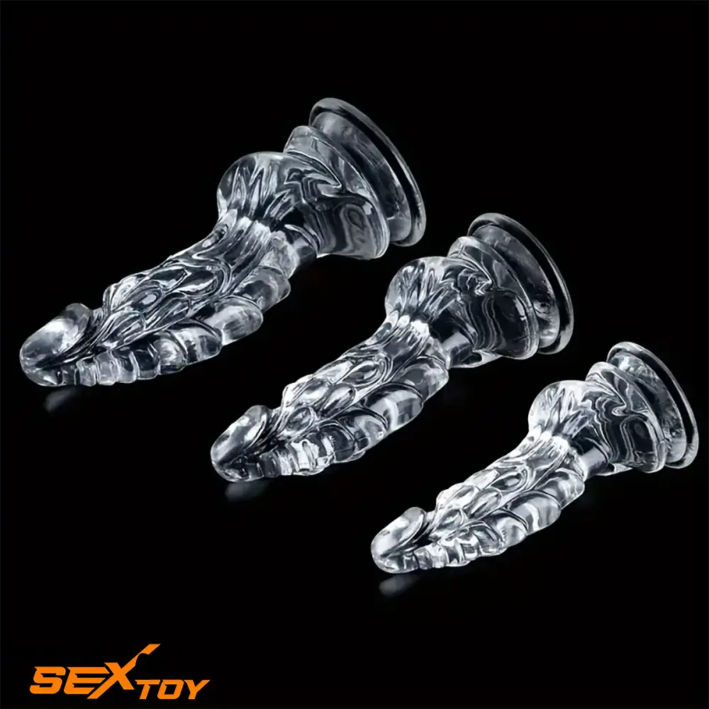 6.49in 7.48in 8.8in Clear Dragon Monster Dildo For Women Massage Male Sex Toy