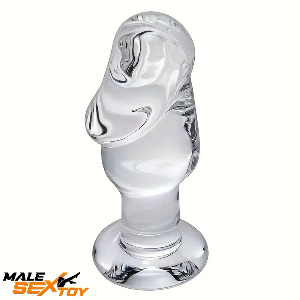 4.63in Clear Small Glass Crystal Dildo For Female Male With Base Male Sex Toy